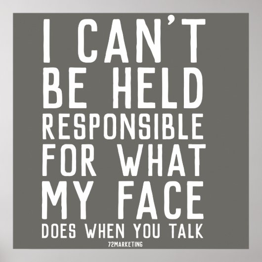 私の顔は責任を負えない ポスター (正面)