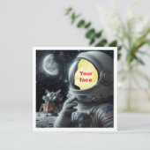 私の顔を写真に載せて、宇宙飛行士、スペースカー カード (スタンド正面)