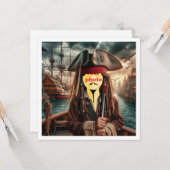 私の顔を写真に載せて、船に乗った海賊にしてください。 カード (正面/裏面インサイチュ)