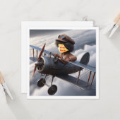 私の顔を写真に載せて、飛行機を飛ばして、パイロット カード (正面/裏面インサイチュ)