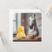 私の顔を写真に、ユニコーンと子供と一緒に カード (正面/裏面インサイチュ)