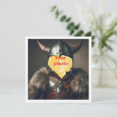 私の顔を写真、バイキング戦士に配置 カード (スタンド正面)