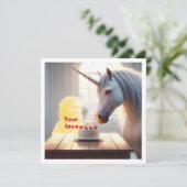 私の顔を写真、ユニコーンと子供に置く カード (スタンド正面)