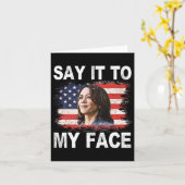 私の顔カマラおもしろいハリスはトランプにアドレス カード (黄色い花)