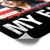 私の顔カマラおもしろいハリスはトランプにアドレス ポスター (角)