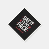 私の顔カマラハリス社長2024にそれを言う スタンダードカクテルナプキン (角)