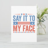 私の顔カマラハリス選挙にIyと言う サンキューカード (スタンド正面)