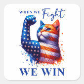 私の顔キャットレディーカマラUSAにそれを言う スクエアシール (正面)