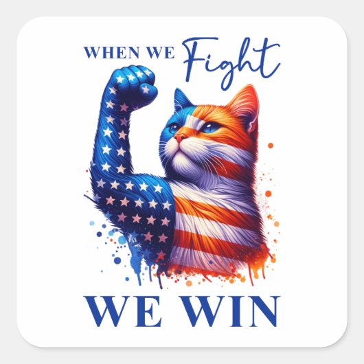 私の顔キャットレディーカマラUSAにそれを言う スクエアシール (正面)