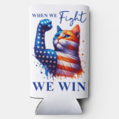 私の顔キャットレディーカマラUSAにそれを言う スリム缶クーラー (裏面)