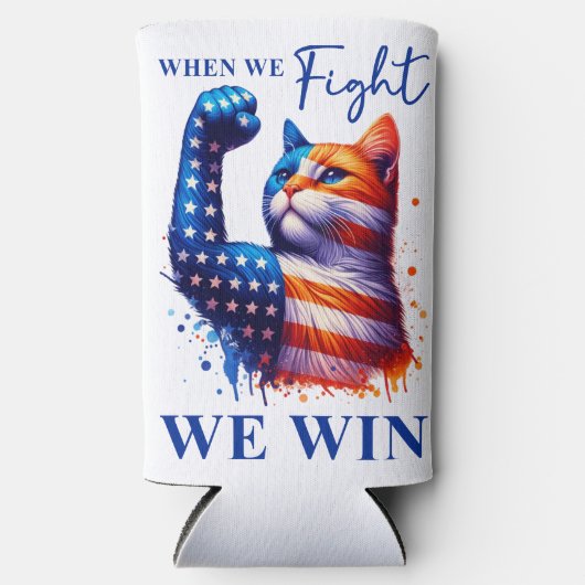 私の顔キャットレディーカマラUSAにそれを言う スリム缶クーラー (正面)