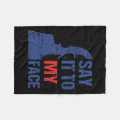 私の顔Kamala Harrisの議論にそれを言う フリースブランケット (正面(横))