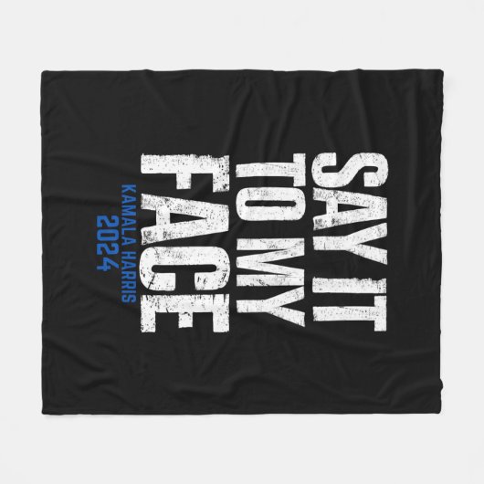 私の顔Kamala Harris 2024にそれを言う フリースブランケット (正面(横))