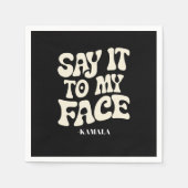 私の顔Kamala Harris 2024の議論にそれを言う スタンダードカクテルナプキン (正面)