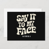 私の顔Kamala Harris 2024の議論にそれを言う ポストカード (正面/裏面)