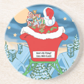 私の飛行がいかにあるかおもしろいなサンタクロースのクリスマスのユーモア コースター
