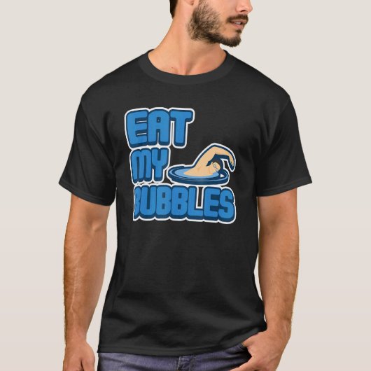 私の食べバブルスイミングコーチのユーモア Tシャツ (正面)