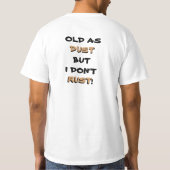 私の食べ埃、4輪車のシャツに背中を持った老人 Tシャツ (裏面)