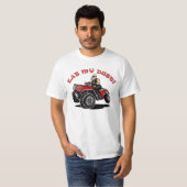 私の食べ埃、4輪車のシャツに背中を持った老人 Tシャツ (正面フル)