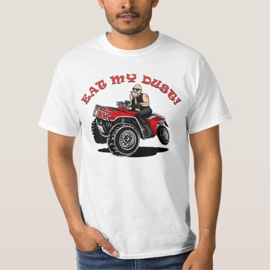 私の食べ埃、4輪車のシャツに背中を持った老人 Tシャツ (正面)
