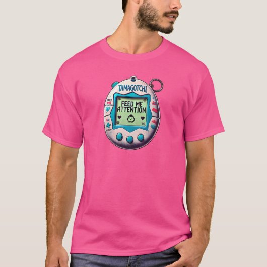 私の食べ物を与え注意- Tamagotchi Tシャツ (正面)