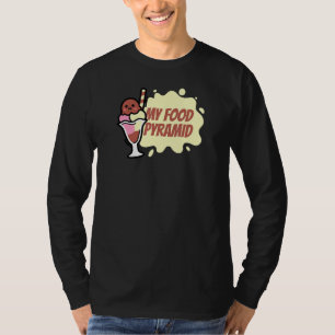 私の食べ物ピラミッドのアイスクリームコーンハッピーアイスクリームダイ Tシャツ