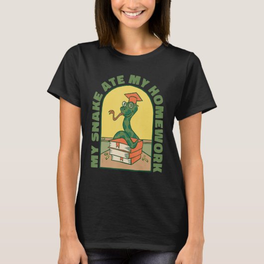 私の食べ蛇は宿題の蛇 Tシャツ (正面)