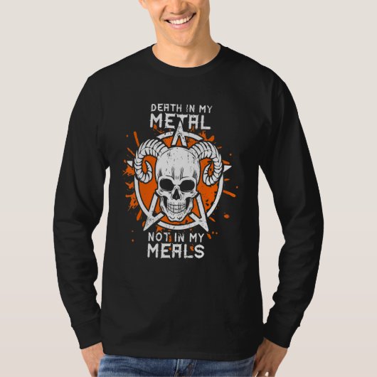 私の食事に私の金属で死ぬビーガンMetalhead Tシャツ (正面)
