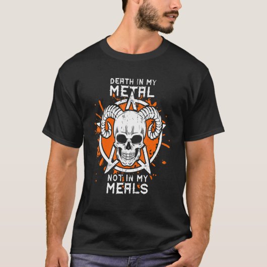 私の食事に私の金属で死ぬビーガンMetalhead Tシャツ (正面)