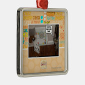 私の食糧にノウサギがあります メタルオーナメント (右)