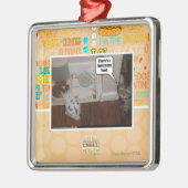 私の食糧にノウサギがあります メタルオーナメント (左)