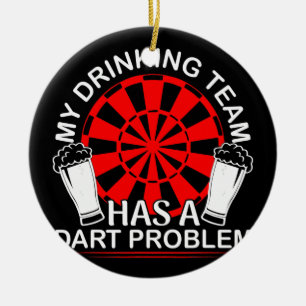 私の飲み会のチームがDARTの問題ダーツを持っている セラミックオーナメント