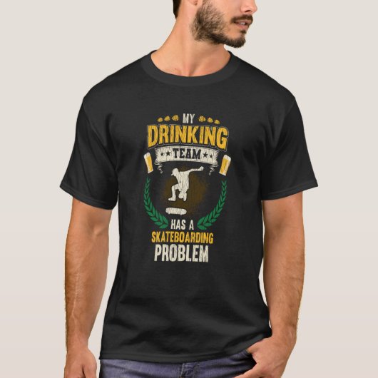 私の飲み会はスケートボードの問題のスケートをしている Tシャツ (正面)