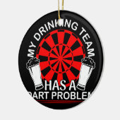 私の飲み会はダーツの問題ダーツを持っている セラミックオーナメント (左)