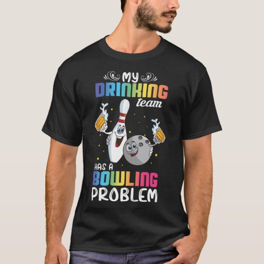 私の飲み会はボーリング問題指数を持おもしろいつ Tシャツ (正面)