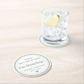 私の飲み物のセージクラシックグリーンを飲み結婚ない ラウンドペーパーコースター (インサイチュ)