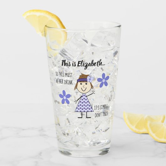 私の飲み物をスティックの形と名前でtouchしてはいけない タンブラーグラス (アイス正面)