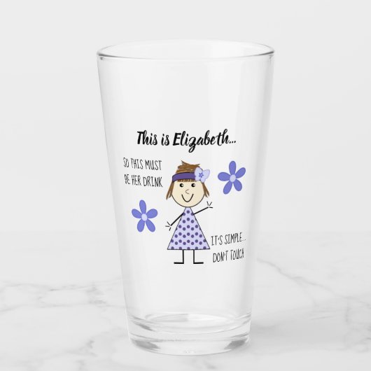 私の飲み物をスティックの形と名前でtouchしてはいけない タンブラーグラス (正面)