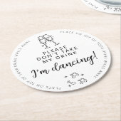 私の飲み物を飲まないでミニマルエレガントモダンね ラウンドペーパーコースター (アングル)