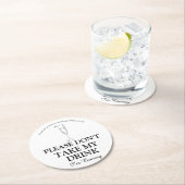 私の飲み物を飲まないで来くだ結婚さい ラウンドペーパーコースター (インサイチュ)