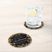 "私の飲み物"のクリスマス・パーティの金ゴールド取らないで下さい ラウンドペーパーコースター (インサイチュ)