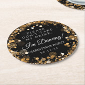 "私の飲み物"のクリスマス・パーティの金ゴールド取らないで下さい ラウンドペーパーコースター (アングル)