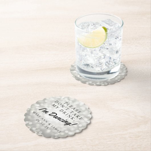 "私の飲み物"の結婚披露宴の銀取らないで下さい ペーパーコースター (インサイチュ)