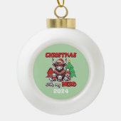 私の飼い主とのクリスマス セラミックボールオーナメント (正面)