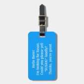 私の飼い主に向かって叫んでくれるか？カスタム荷物タグ ラゲッジタグ (正面縦)