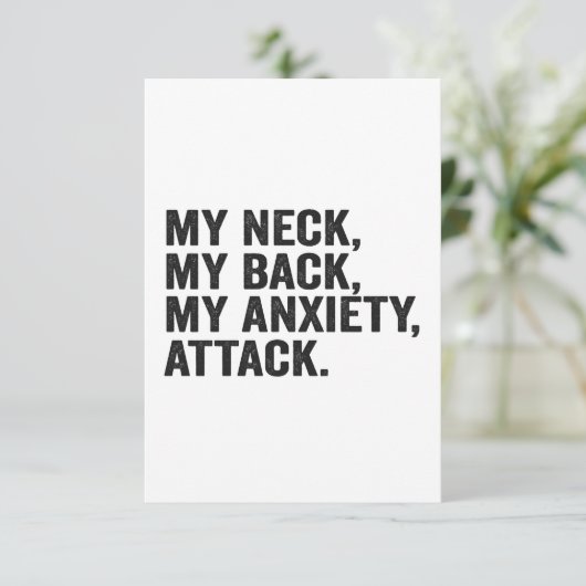 私の首は私の不安を攻撃する不安おもしろいを背中 サンキューカード (スタンド正面)