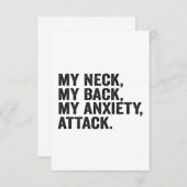 私の首は私の不安を攻撃する不安おもしろいを背中 サンキューカード (正面/裏面)