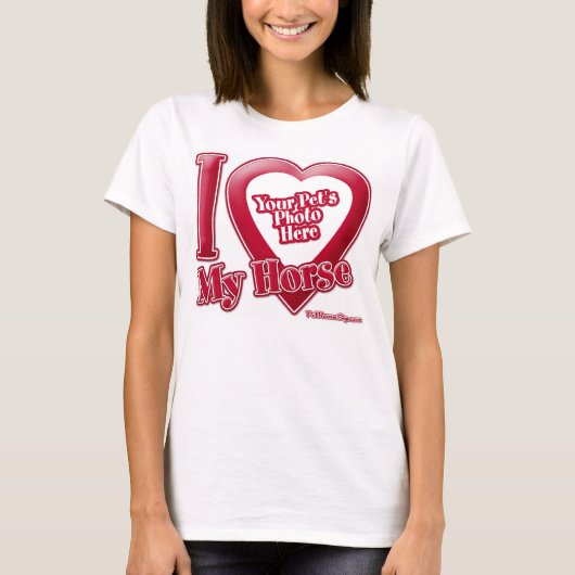私の馬が大好き – 写真 Tシャツ (正面)