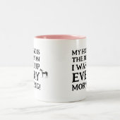 私の馬は毎朝起きる理由だ! ツートーンマグカップ (中央)