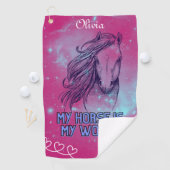 私の馬は私の世界マゼンダだ ゴルフタオル (インサイチュ)